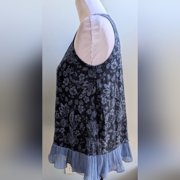 NWOT Abercrombie Kids Blue Floral Top With Chiffon Ruffle Size 15/16(Bust 32/34) - Picture 4 of 9